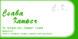 csaba kamper business card